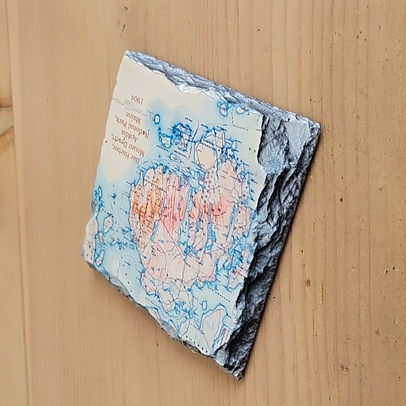 Bar Harbor Map on Granite Slab - Picture 4 of 4